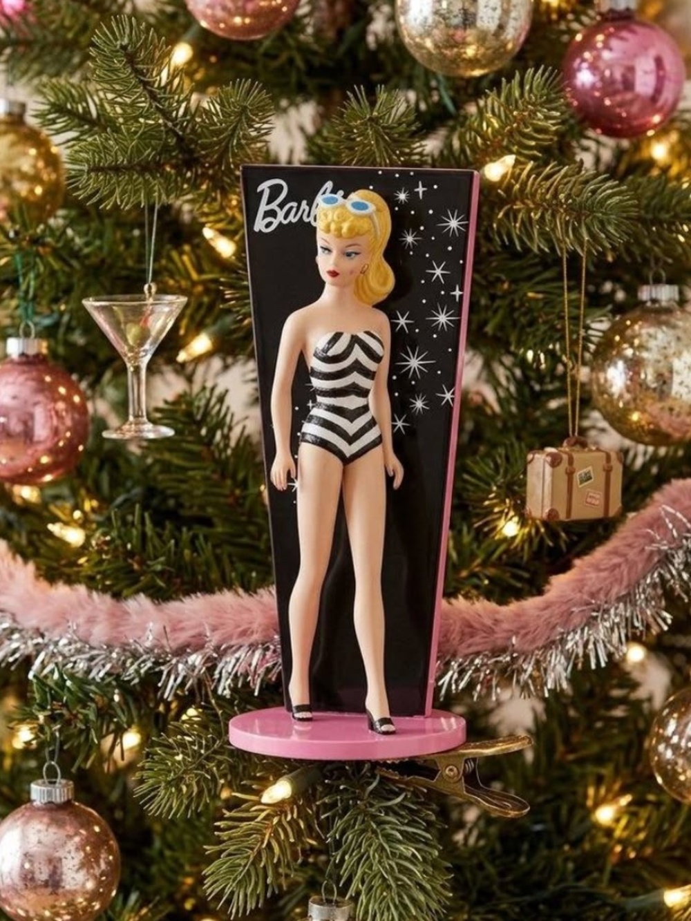 2013 Carlton Heirloom Christmas Tree Ornament Debut Swimsuit Barbie 1959